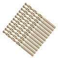 Drill Bit, 3/64" Cutting Diameter (1.19mm), 4241 HSS Black and Gold 118° Cutting Angle Versatile Jobber Bits - (Applications: for Drilling Plastic Wood Soft Thin Metal), 12-Pieces