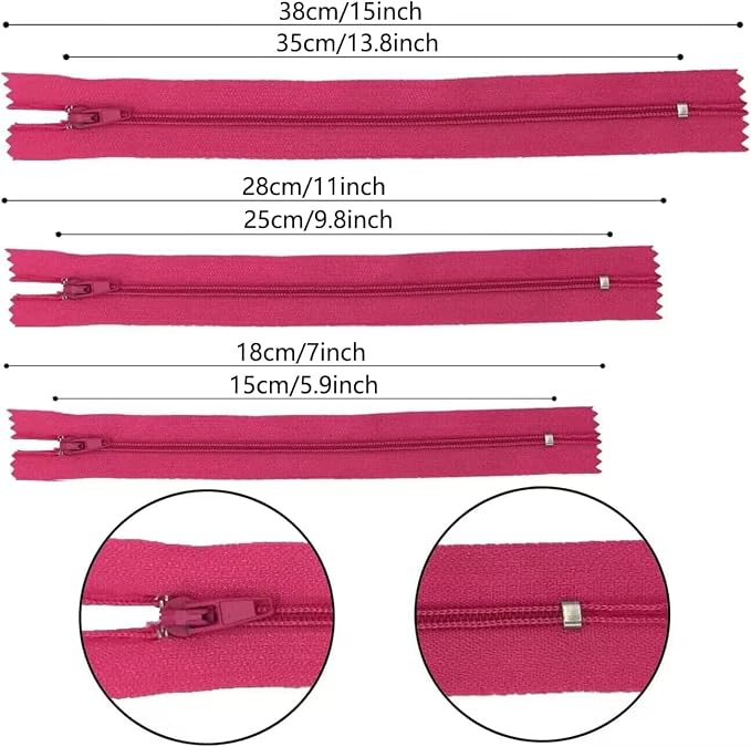 Zippers, DOITEM 72 Pcs Zippers for Sewing 6 Inch 10 Inch 14 Inch Multicolor - Image 7