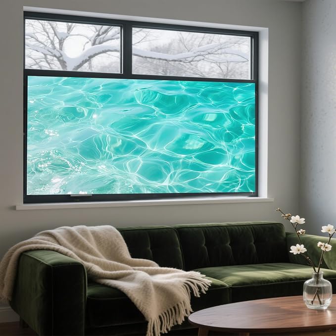 IVN Privacy Window Film Decorative Clear Water Ripples, Static Cling Window Film - Image 9