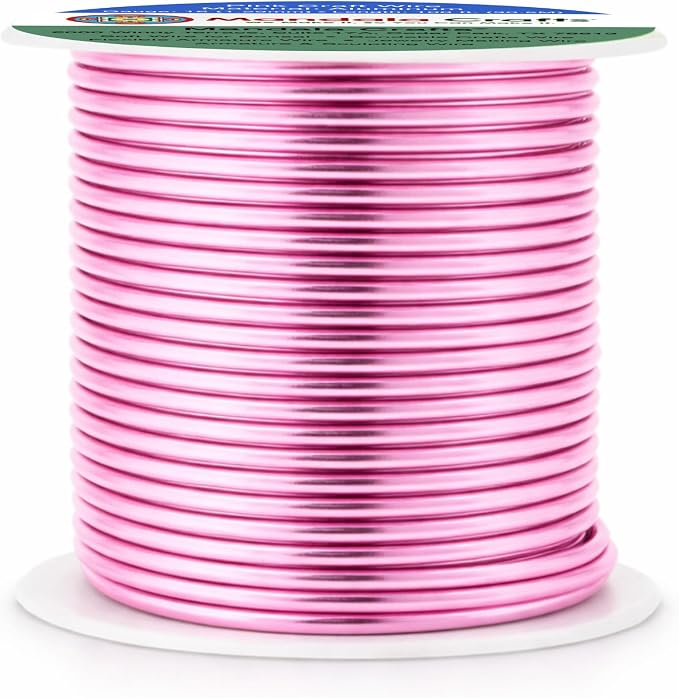 Mandala Crafts 16 Gauge Pink Anodized Aluminum Craft Wire, 100 FT | Colored - Image 2
