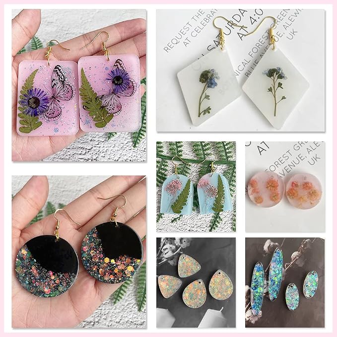 ResinWorld Earrings Molds with Varieties of Shapes and Sizes, Stud Dangle Drop - Image 5