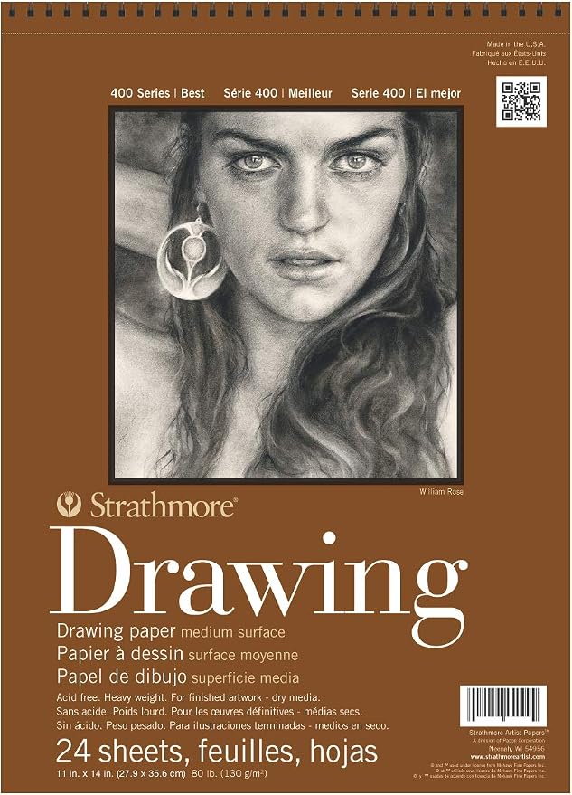Strathmore Medium Drawing Spiral Paper Pad 11"X14"-24 Sheets -400500 by StrathmorePaper