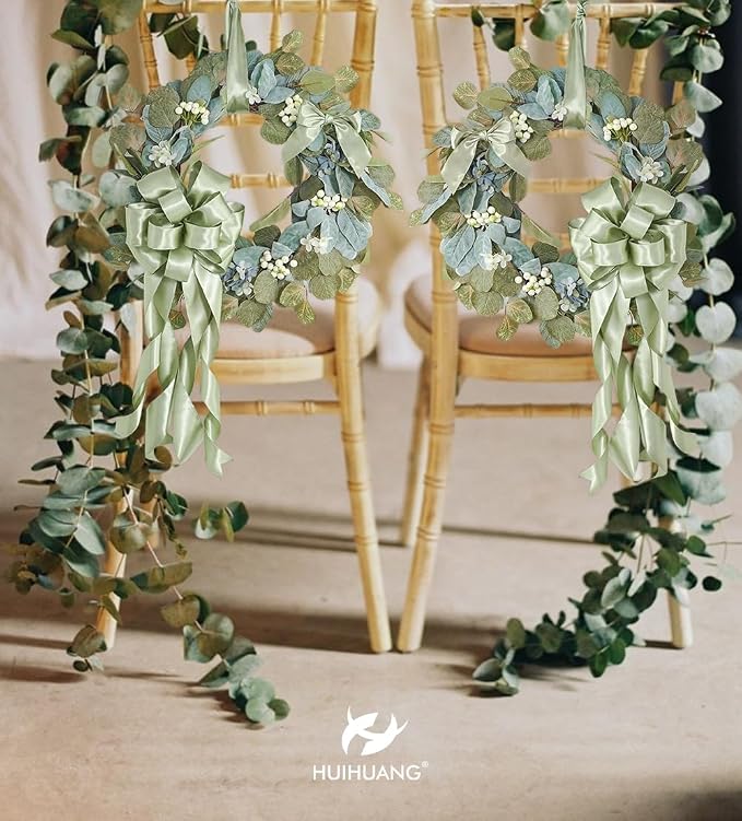 HUIHUANG Sage Green Satin Wired Ribbon 1-1/2 inch Spring Moss Wire Edge Ribbon - Image 6