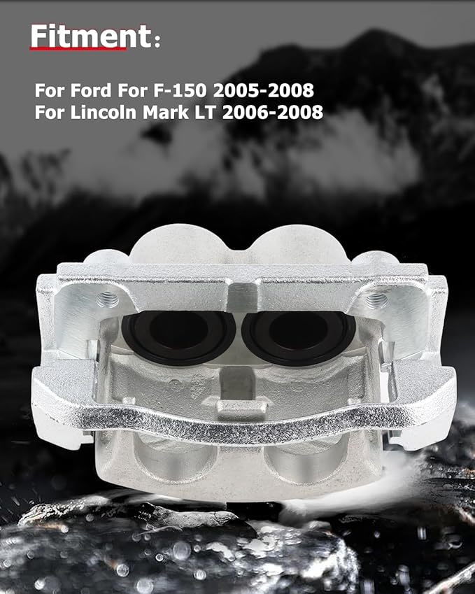 cciyu Front Left Brake Caliper Assembly w/Bracket 18-B4975 2005 2006 2007 2008 For Ford For F-150,2005 2006 2007 2008 For Ford For Lobo,2006 2007 2008 For Lincoln For Mark LT