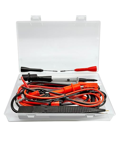 Multimeter Test Leads Set, Professional Leads Kit, Precision Sharp Probe Test Lead 1000V 20A Gold-Plated Probe Leads with Alligator Clips, Test Hooks, Test Probes Lead, Test Tweezer