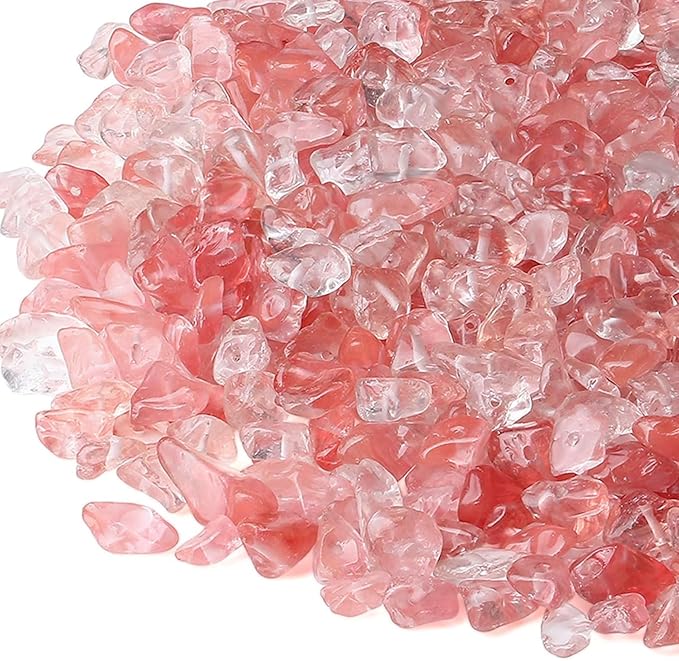 LAIDANLA Watermelon Red 400pcs Natural Chip Stone Beads 5-8mm Healing Crystal by LAIDANLA
