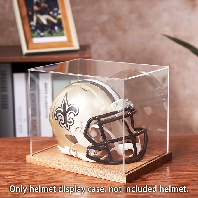 LITY Mini Helmet Display Case, No Assembly Required Acrylic Clear 1/2 Football - Image 4