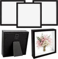 VOKOY 5 Pack 5" x 5" Shadow Box Frame, Small Wood Black Hollow Photo Frame by VOKOY