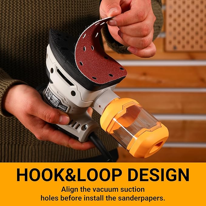 Detail Sander: DEKOPRO Multi-Function Mouse Sander Electric Sander Tool Corded Palm Sanders with Dust Collector, 3 Additional Attachments &12pc Sandpapers for Sanding,Polishing,Removing Paint in Home