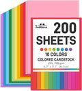 3 otters 200Sheets Construction Paper, Cardstock 8.27" x 11.7", 10 Assorted by 3otters