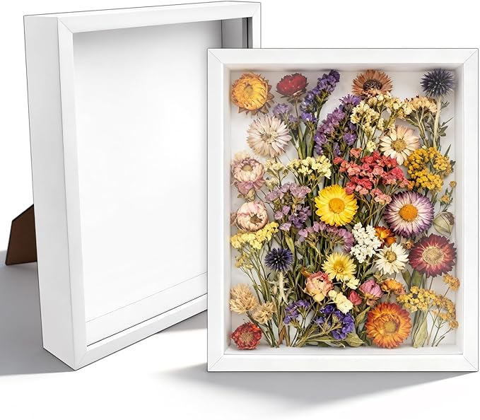 VOKOY 2 Pack 8" x 10" Shadow Box Frame, Wooden White Hollow Photo Frame by VOKOY
