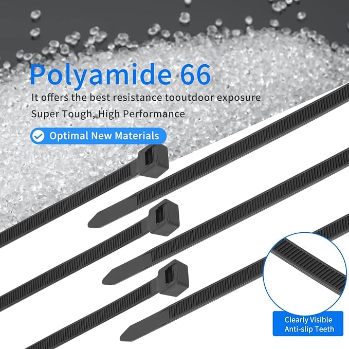34 inch White Zip Ties Heavy Duty 40 PCS, 250LBS Ultra Exclusive Strong Plastic Wire Ties, Large Cable Ties Extra Long Tie Wraps, Indoor and Outdoor UV Resistant