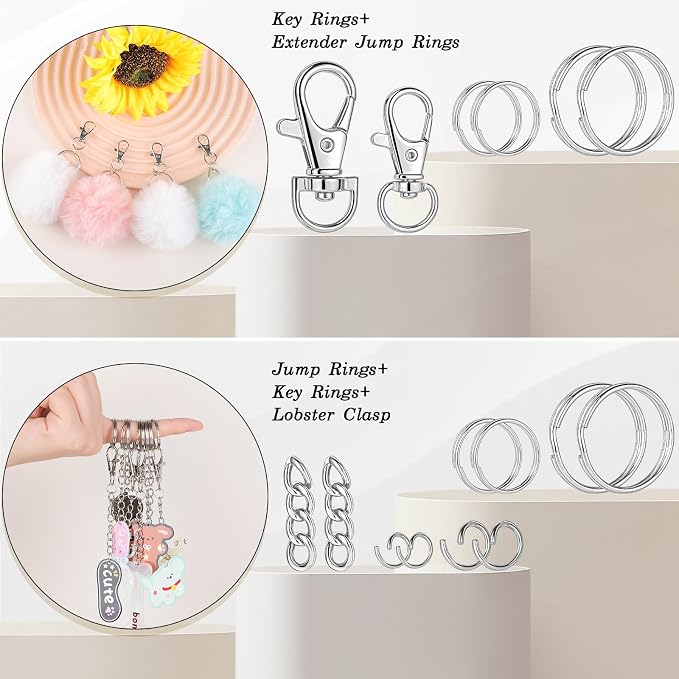 BESARME 1130PCS Keychain Making Kit Jump Rings - Image 5