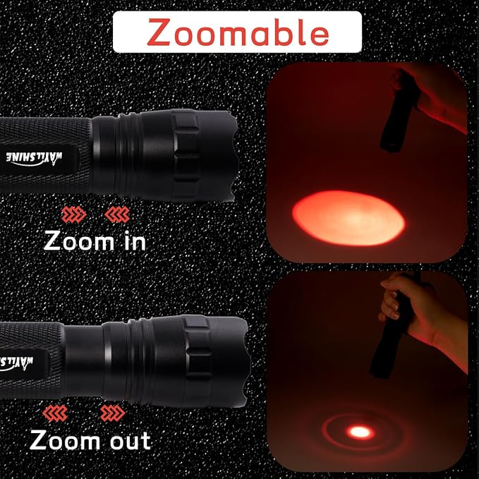 Stepless Dimming Red Light Flashlight, 620nm-630nm High Purity, Adjustable - Image 6