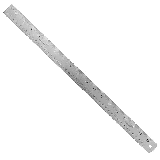 Pacific Arc Stainless Steel Ruler Inch and Metric, with 32nd and 64th Graduations, 18 Inches