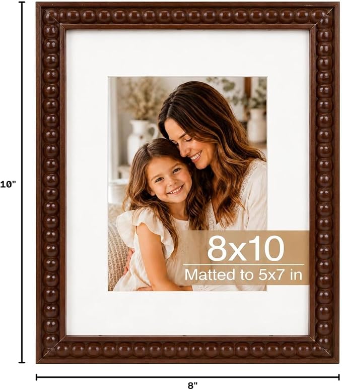 Solid Wood 8x10 Picture Frame Beaded Frame - Image 9