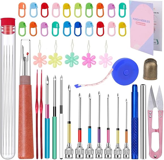 Punch Needle, 43 Pieces Punch Needle Tool and Instructions by Jnenery