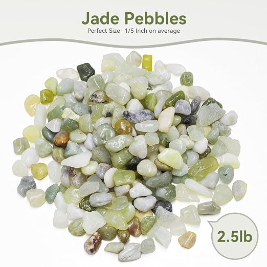 Pulovin 2.5LB Succulent and Cactus Pebbles, 1/5 Inch Jade Pebbles - Image 2
