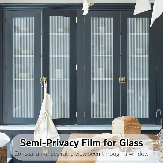 VELIMAX Reeded Glass Window Film, Window Privacy Film, Frosted Window Vinyl - Image 6