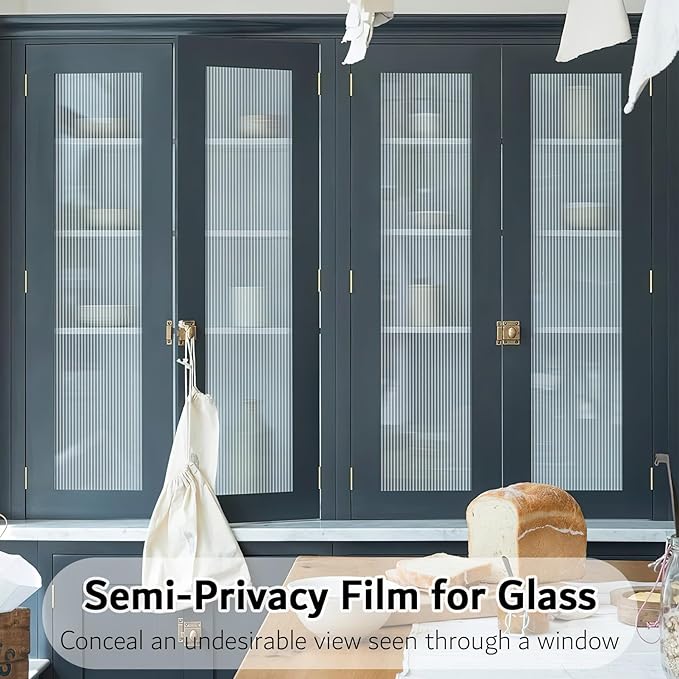 VELIMAX Reeded Glass Privacy Film, Frosted Window Vinyl, 3D Decorative Window - Image 6