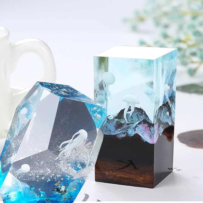 Woohome 20 PCS 3D Mini Jellyfish Mini Whale Resin Mould Filler Resin Casting - Image 5