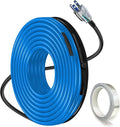 50FT Heat Tape for Water Pipes, Self-Regulating Heat Trace for Pipes with Thermostat Heating Cable for Metal Plastic Pex Pipes 120V 5W/FT