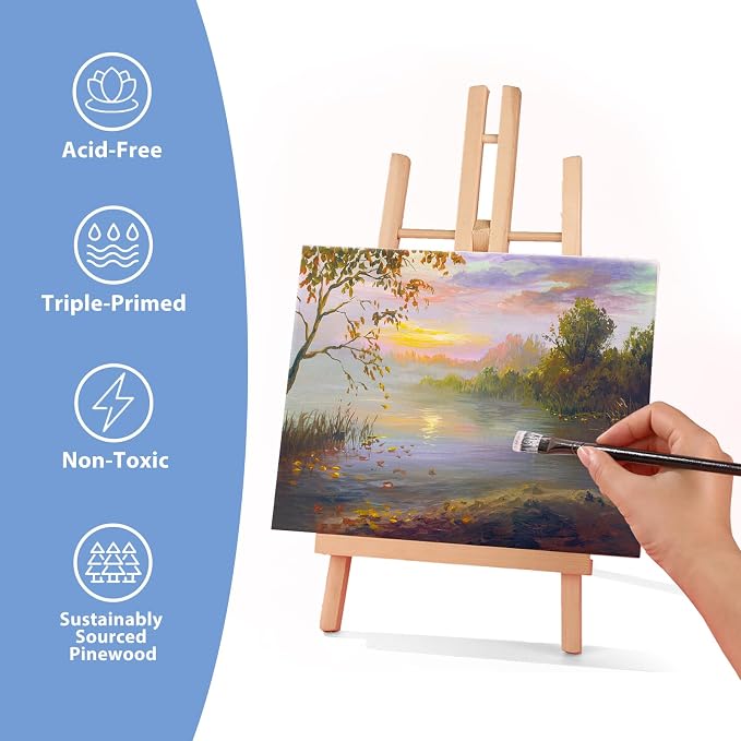 ESRICH Stretched Canvases for Painting 8x10, 10 Pack 8x10 Canvas Value Pack - Image 3