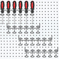 Ripeng Pegboard Screwdriver Holders Peg Board Organizer Accessories Multi Ring Tool Holders Six Tool Organizer Racks for Pegboard, Pliers(Black,4 Pieces)