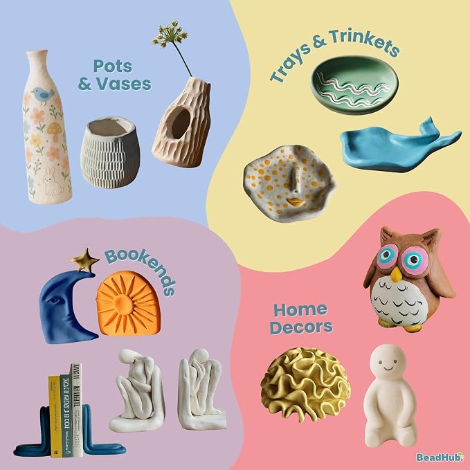 Pottery Kit for Beginners, 4.4LBS Air Dry Clay for Adults - Image 9
