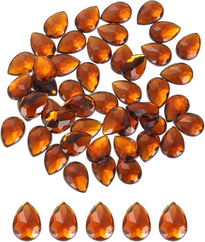 MECCANIXITY 50PCS Flat Back Acrylic Teardrop Gems 10x14mm Artificial Rhinestones by MECCANIXITY