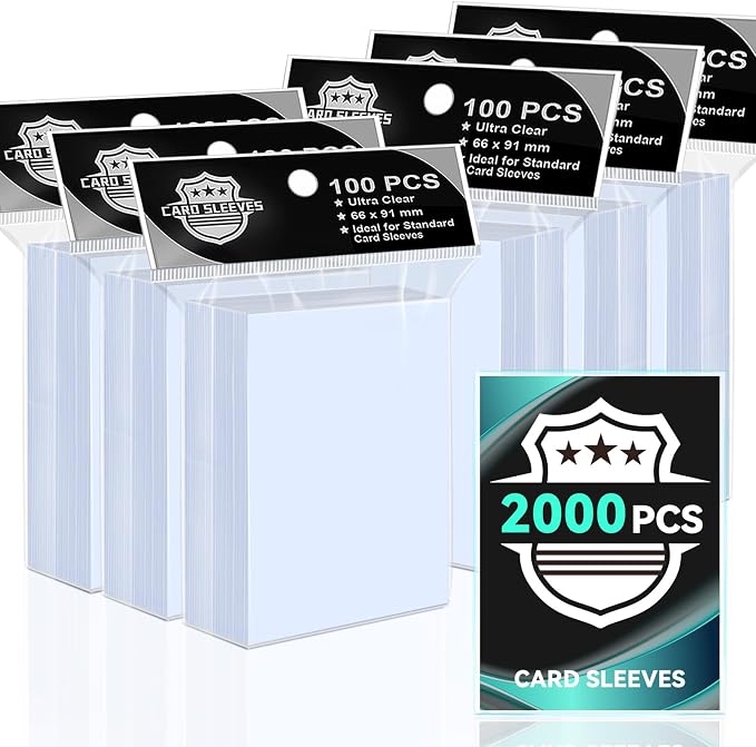 2000PS Soft Card Sleeves for Standard Trading Cards, Sturdy Trading Cards by VKshop