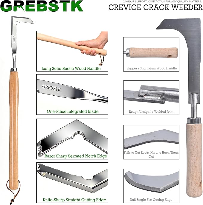 GREBSTK Crack Weeder Crevice Weeding Stainless Steel Sharp Tool, 22 in | - Image 8