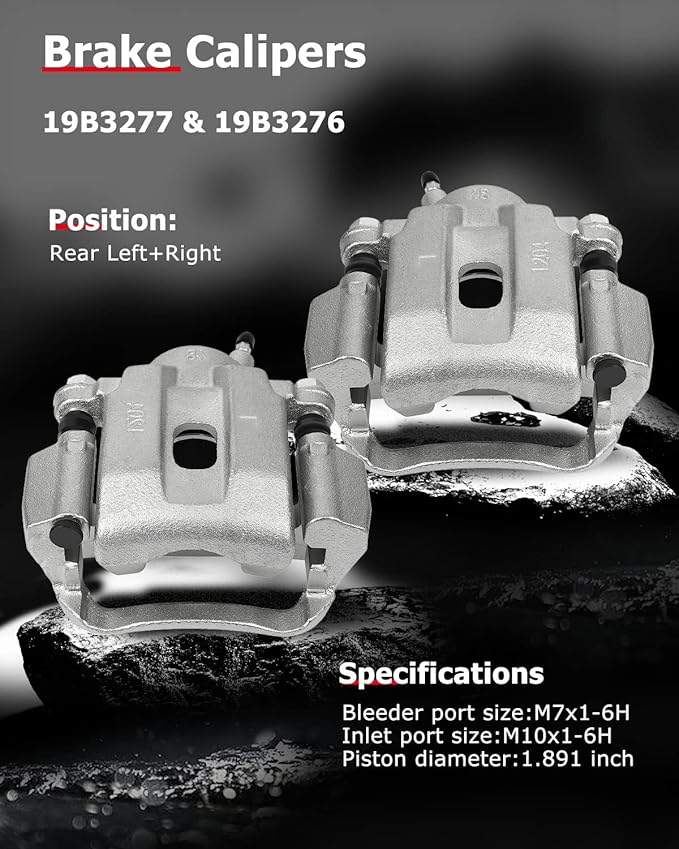 cciyu 19B3277 19B3276 Rear Left & Right Brake Calipers Assembly w/Bracket 2008-2015 For Toyota For Sequoia,2007-2015 For Toyota For Tundra