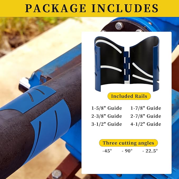 6Pcs Magnetic Metal Pipe Cutting Guide Kit, Pipe Cutting Tool 1-5/8" 1-7/8" - Image 3