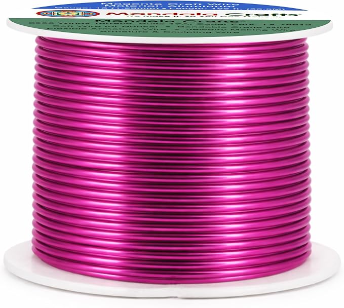 Mandala Crafts 16 Gauge Magenta Anodized Aluminum Craft Wire, 100 FT | Colored - Image 2