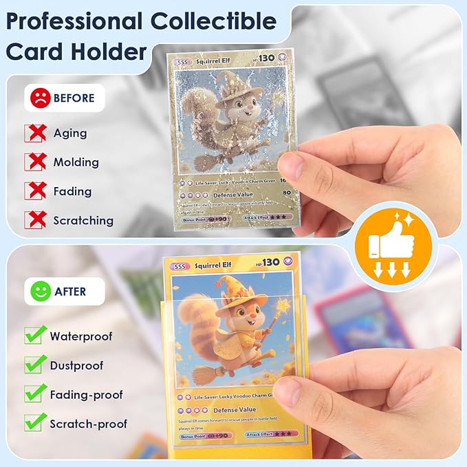 1000Pcs Trading Card Sleeves, 10 Colors Top Loading Sleeves - Image 5
