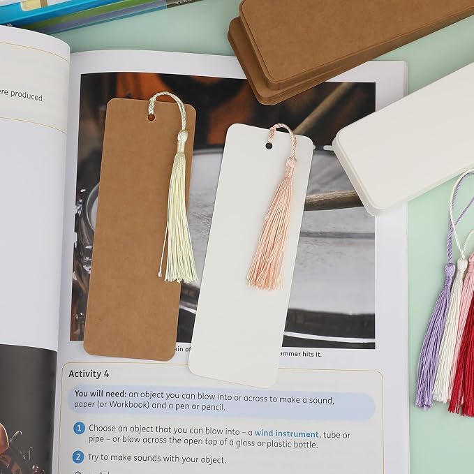 220PCS Bookmark Making Kit, 60 White & 60 Kraft Paper Bookmarks - Image 5