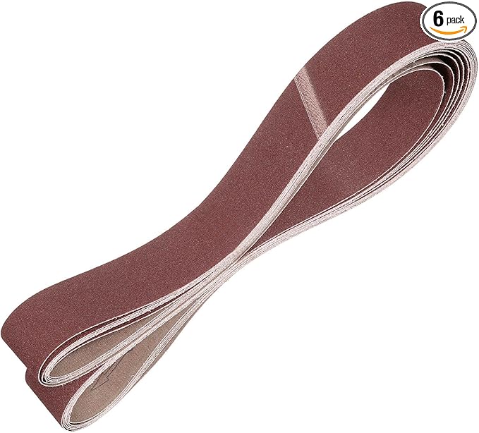 HARFINGTON 2 x 82 Inch Sanding Belts, 6 Pcs 100 Grits Aluminum Oxide Abrasive Belt Sander File Belt for Woodworking, Metal Polishing, Knife Sharpener