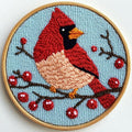 DIY Punch Needle Kits Red Cardinal on Red Berry Tree by Unknown