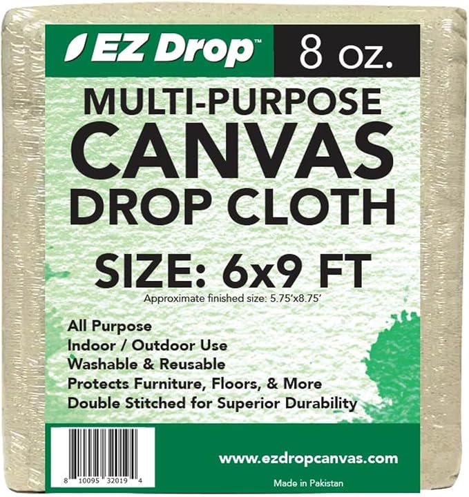 EZ Drop Painter's Large Canvas Fabric Drop Cloth by EZDropCanvas