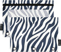 Blue White Zebra Print Pencil Pouch by BOENLE-WELCOMEYOURCOMING