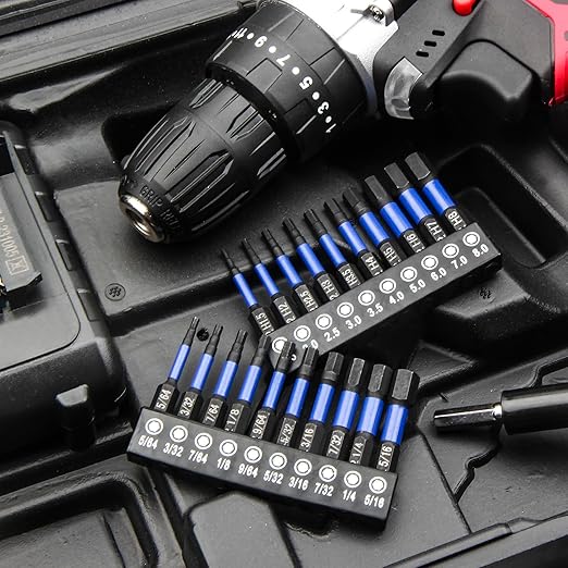 HPHOPE Impact Hex Head Allen Wrench Drill Bit Set 10 Pcs - Metric, S2 Steel Hex Bits Set, 1/4” Hex Shank with Magnetism, 50mm Long with Storage Box.