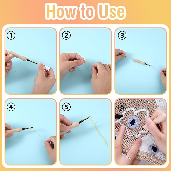 35 Pcs Punch Needle Kit, Punch Needle Tool Adjustable Punch Needle Embroidery - Image 5