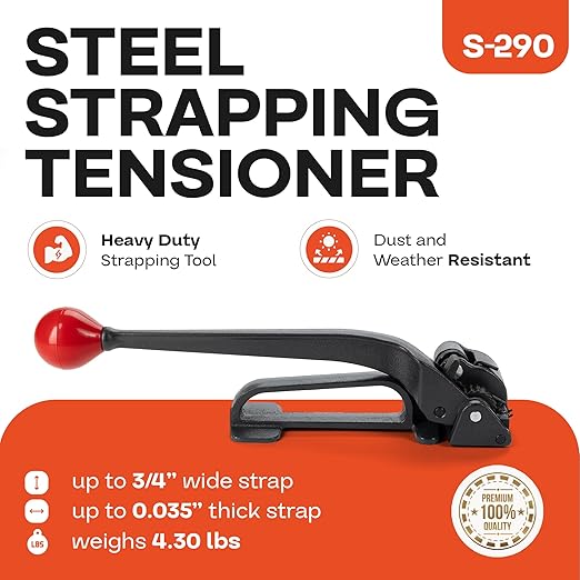 IDL Packaging S-290 Heavy Duty Popular High Tensile Feed-Wheel Tensioner for 3/8" to 3/4" Steel Strapping