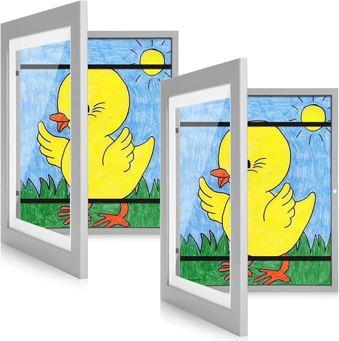Kids Art Frames, 10x12.5 Front Opening Kids Artwork Frames Changeable, Holds 50 by GULETHUN