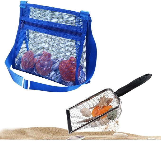 MUYIZI Beach Mesh Shovel with Mesh Shell Bags, Kids Filter Sand Scooper by MUYIZI