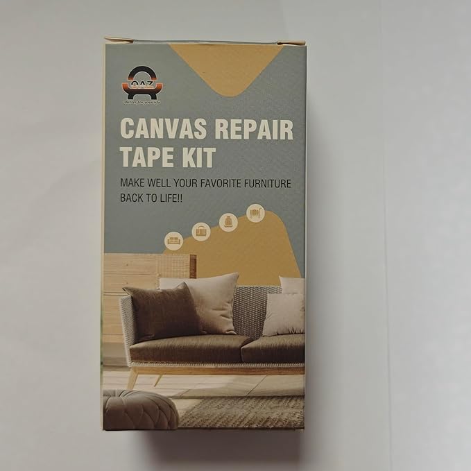OAZ 4 x 79 inch Canvas Repair Patches Canvas Fabric Patch Self-Adhesive Canvas Repair Tape Waterproof Outdoor Gear Repair Patch Kit for Boat Cover Awning Sofa Chair Couch Tent Bag (Ivory White)