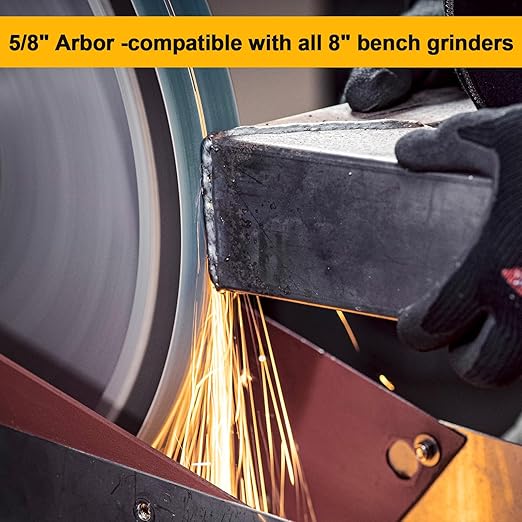 CBN Grinding Wheel 8 inch, Dia x 1 Inch Wide x 5/8" Arbor, Suitable for Sharpening Woodturning Tools, High Speed Steel Tools (320 Grit 8 inch)