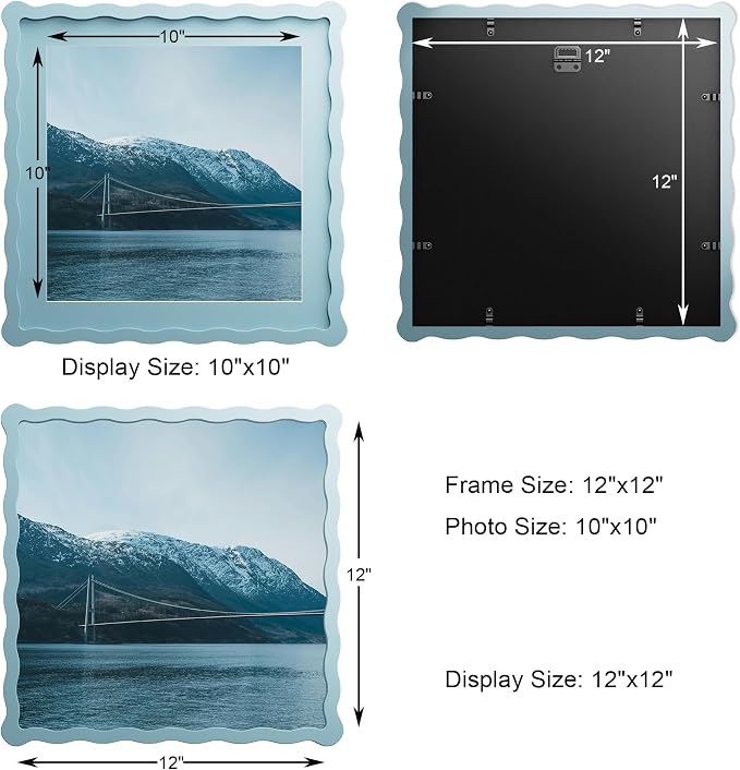 12x12 Wavy Picture Frame With Mat - Image 3