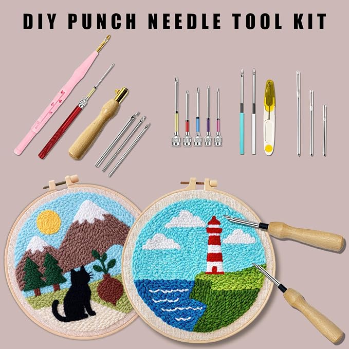 HYINUS 43Pcs Punch Needle Kit for Adult Beginners, Adjustable Punch Needle Tool - Image 5